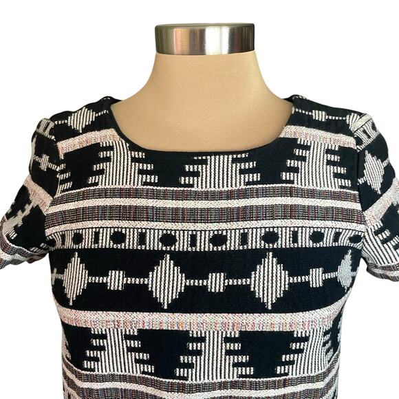 Sunday In Brooklyn Ellery Top Sz XS Woven Tapestry Front Knit Back Short Sleeve - Picture 3 of 7